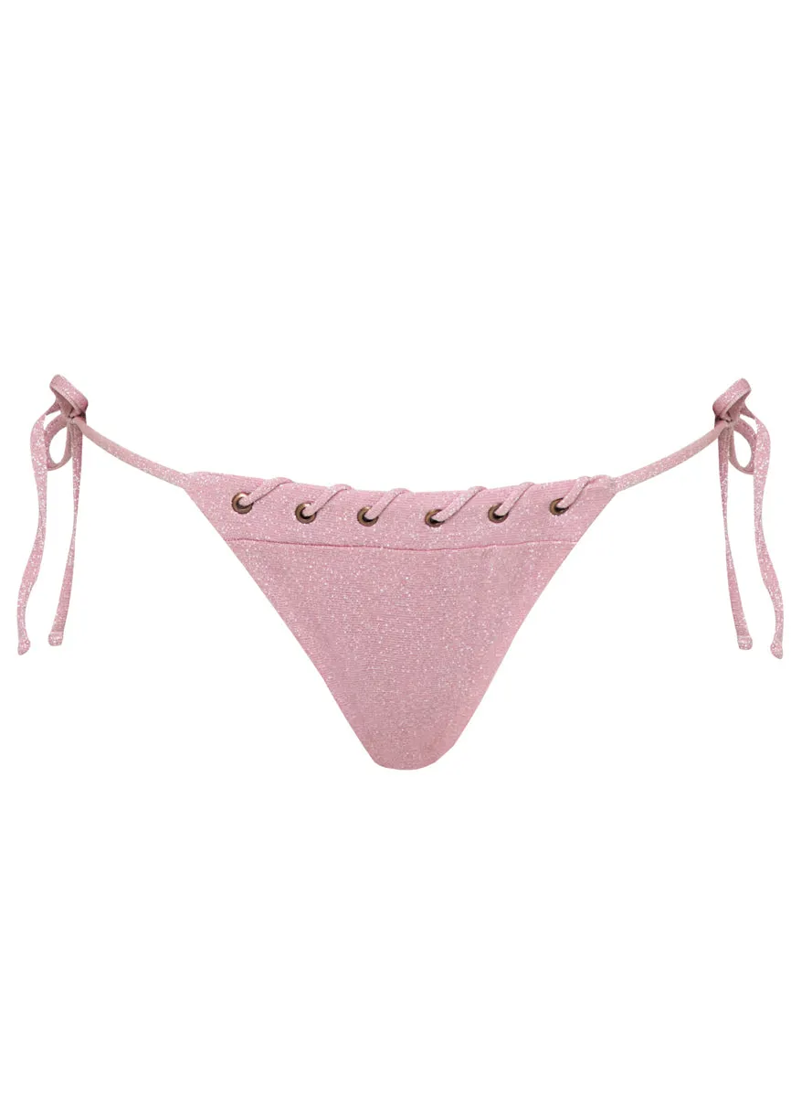 Maaji Blush Shine Carnival Low Rise Tie Side Bikini Bottom Maaji