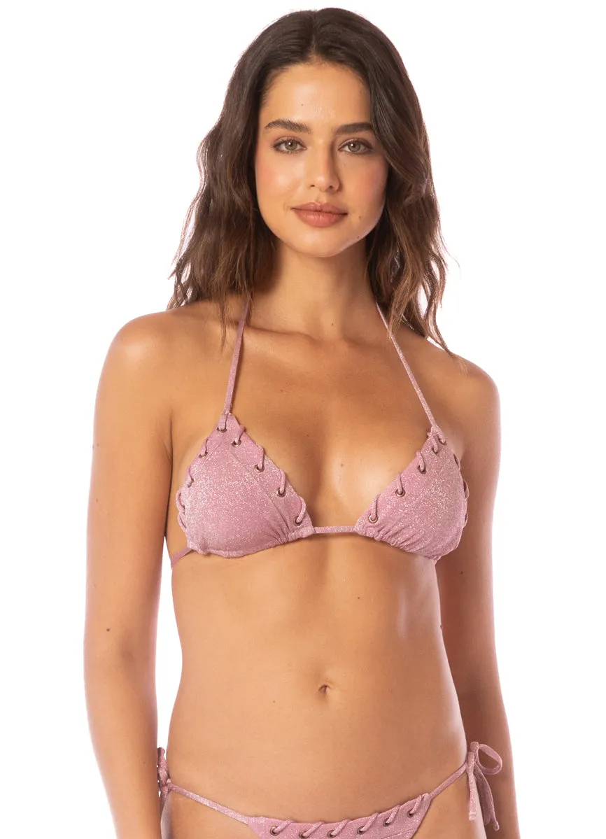 Maaji Blush Shine Maverick Sliding Triangle Bikini Top Maaji