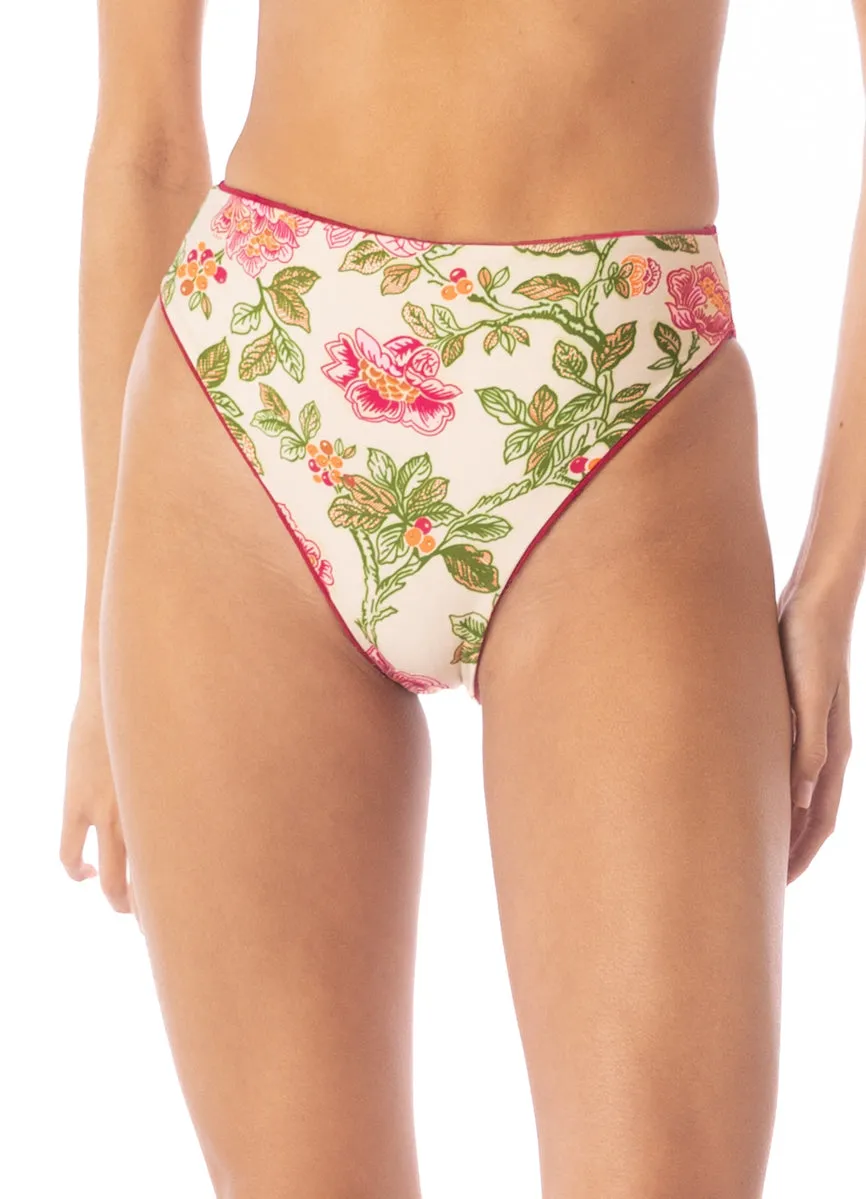 Maaji Bom Bom Pink Sully High Rise Classic Bikini Bottom Maaji