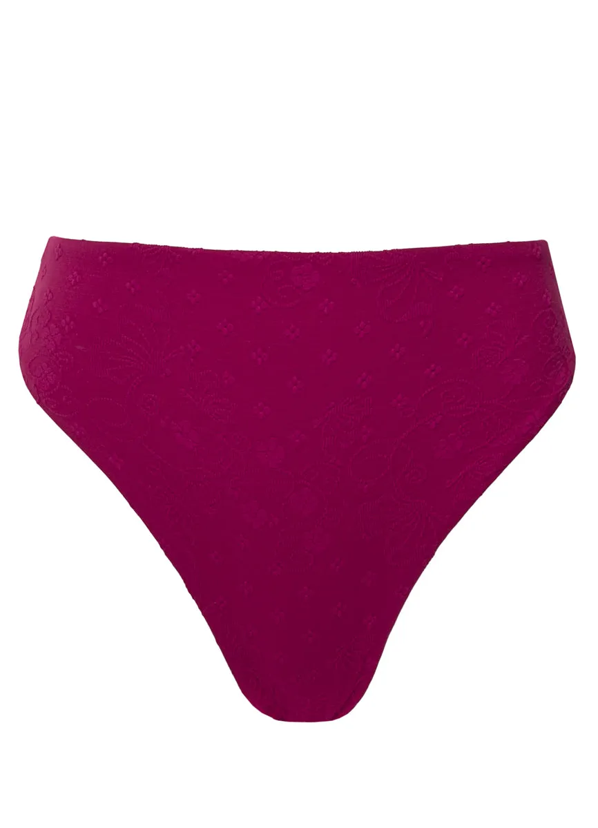 Maaji Bom Bom Pink Sully High Rise Classic Bikini Bottom Maaji