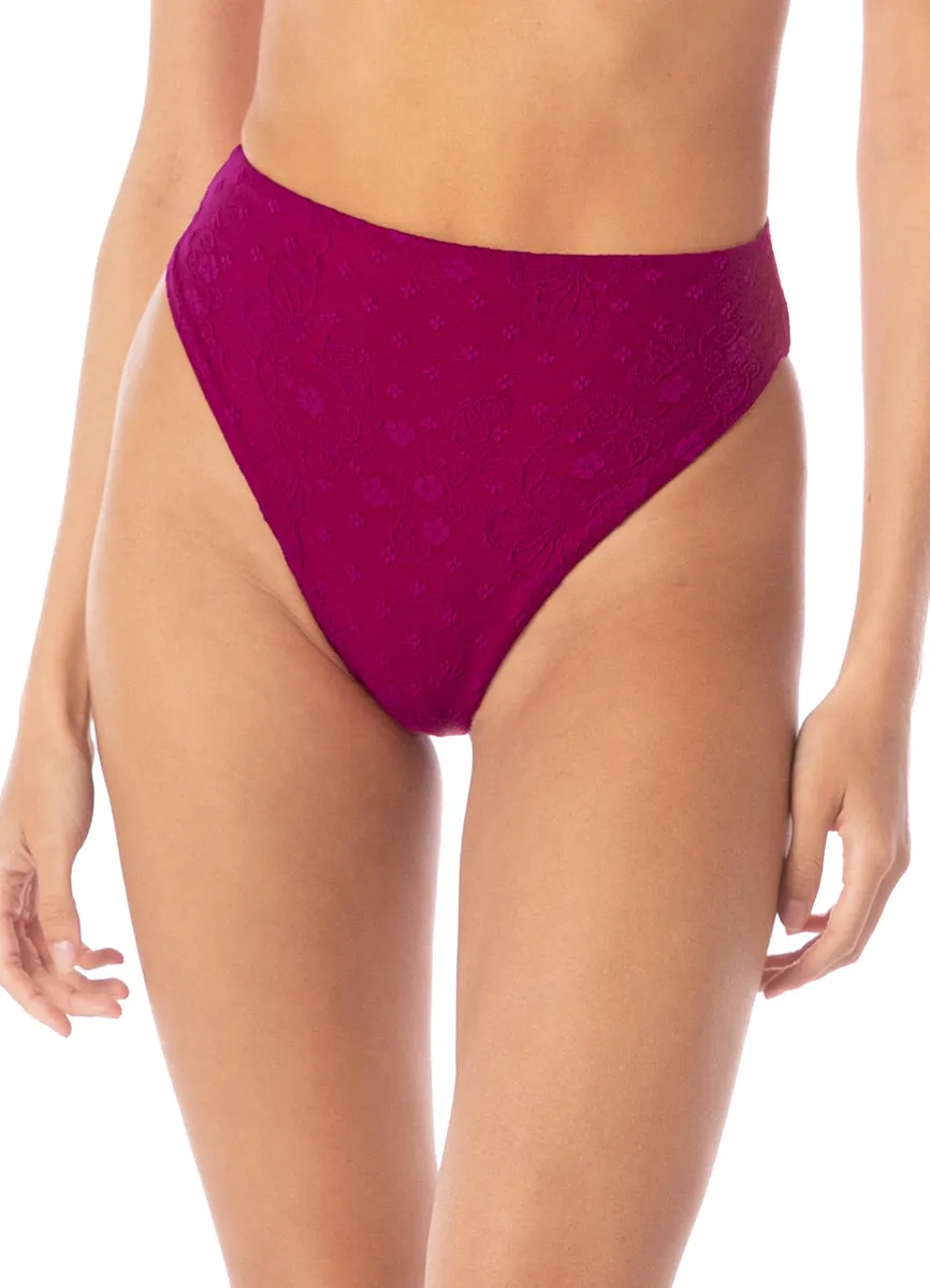 Maaji Bom Bom Pink Sully High Rise Classic Bikini Bottom Maaji