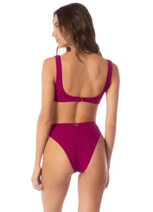Maaji Bom Bom Pink Sully High Rise Classic Bikini Bottom Maaji