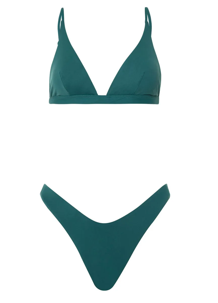 Maaji Brunswick Green Ivy Fixed Triangle Bikini Top Maaji