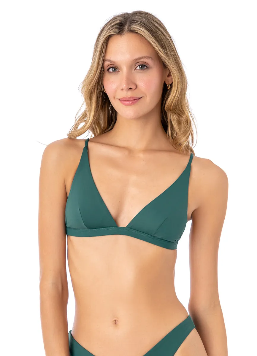 Maaji Brunswick Green Ivy Fixed Triangle Bikini Top Maaji