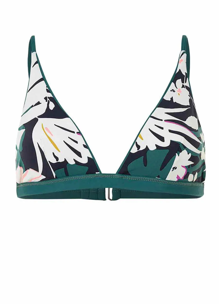Maaji Brunswick Green Ivy Fixed Triangle Bikini Top Maaji