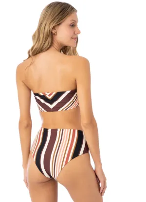 Maaji Burgundy Barcode Venus Mid Rise Bikini Bottom Maaji