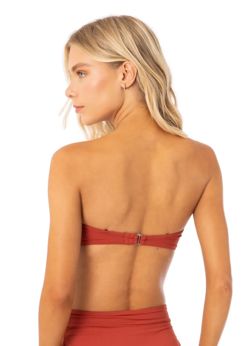 Maaji Burgundy Nyra Strapless Bandeau Bikini Top Maaji