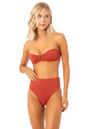 Maaji Burgundy Nyra Strapless Bandeau Bikini Top Maaji