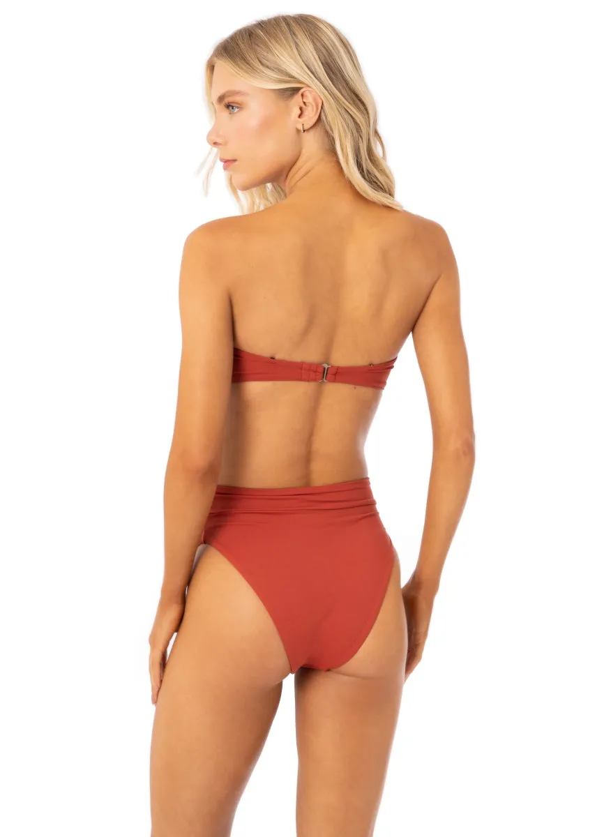 Maaji Burgundy Nyra Strapless Bandeau Bikini Top Maaji