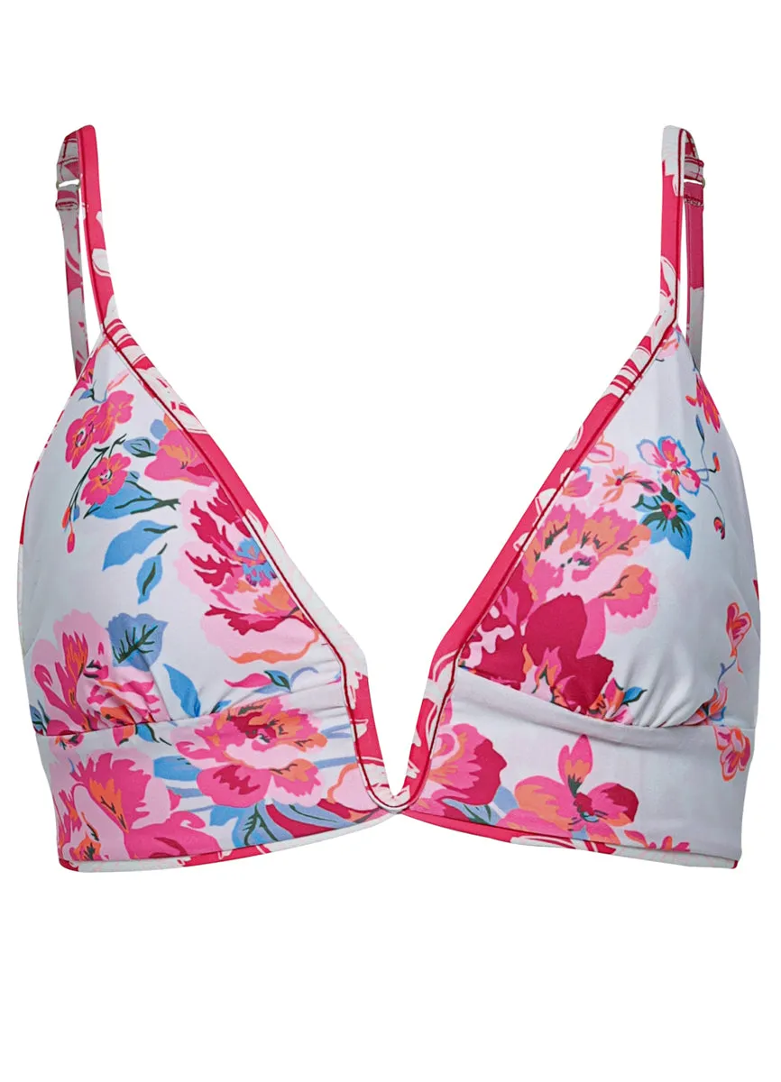 Maaji Candy Flowery Parade  Long Line Triangle Bikini Top Maaji