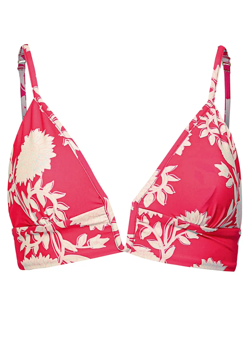 Maaji Candy Flowery Parade  Long Line Triangle Bikini Top Maaji