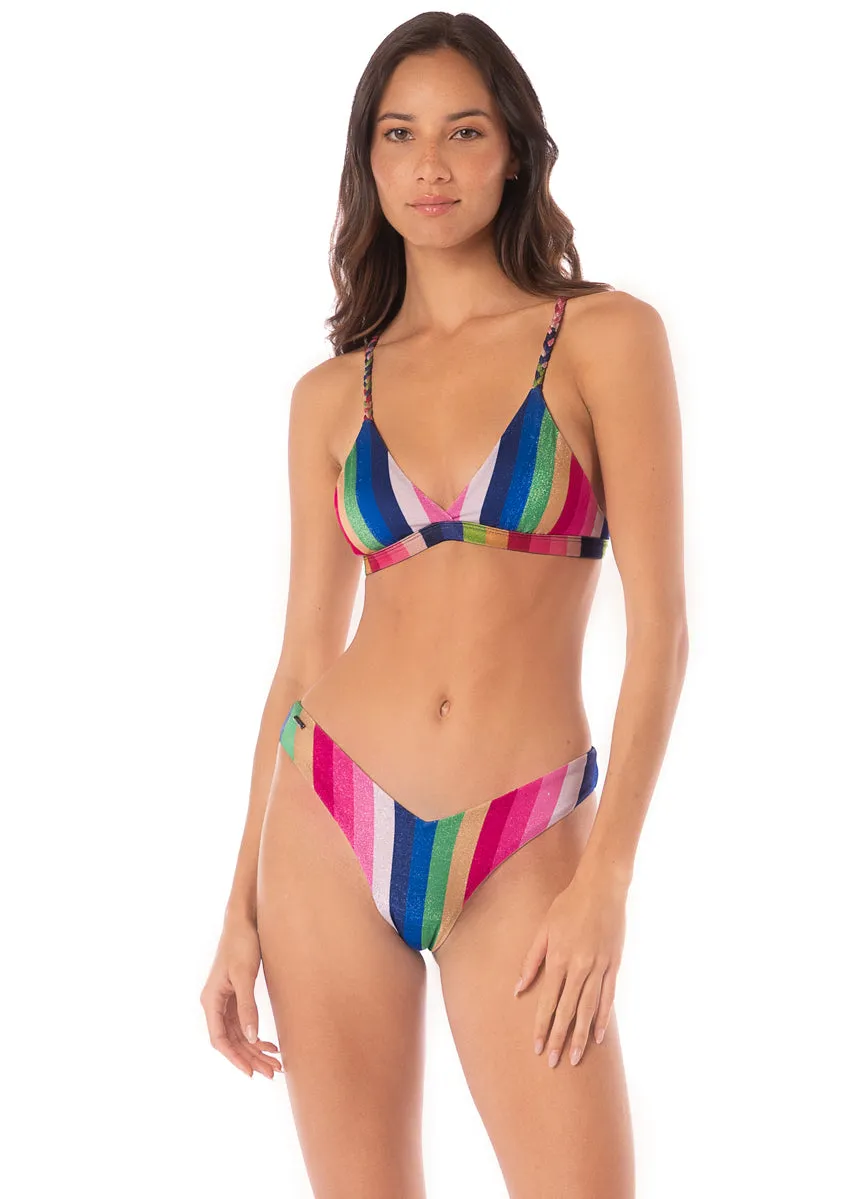 Maaji Candy Stripes Rasha Fixed Triangle Bikini Top Maaji
