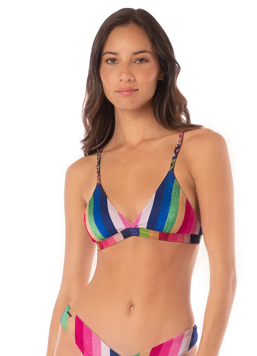 Maaji Candy Stripes Rasha Fixed Triangle Bikini Top Maaji