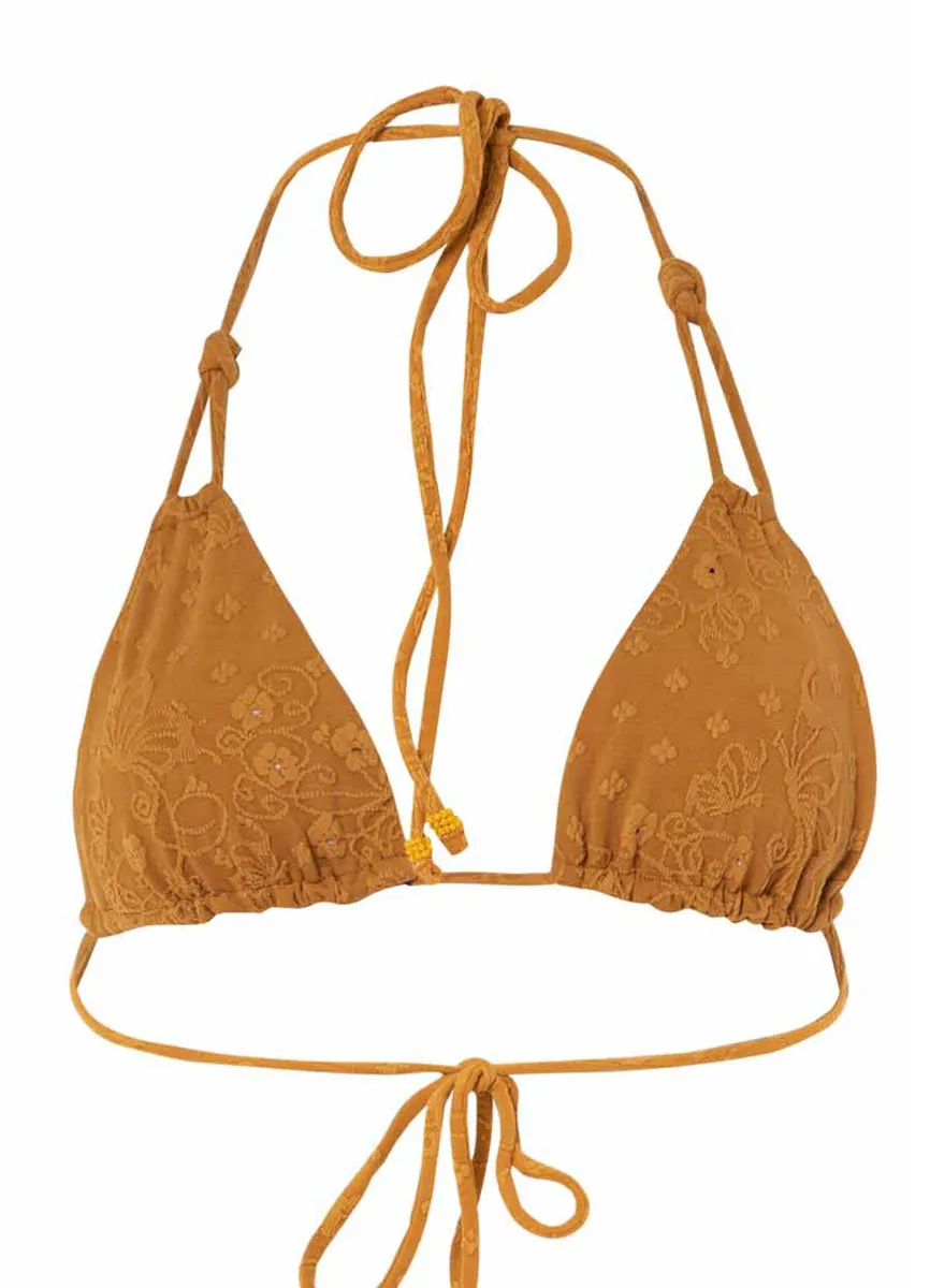 Maaji Caramel Brown Nyla Sliding Triangle Bikini Top Maaji