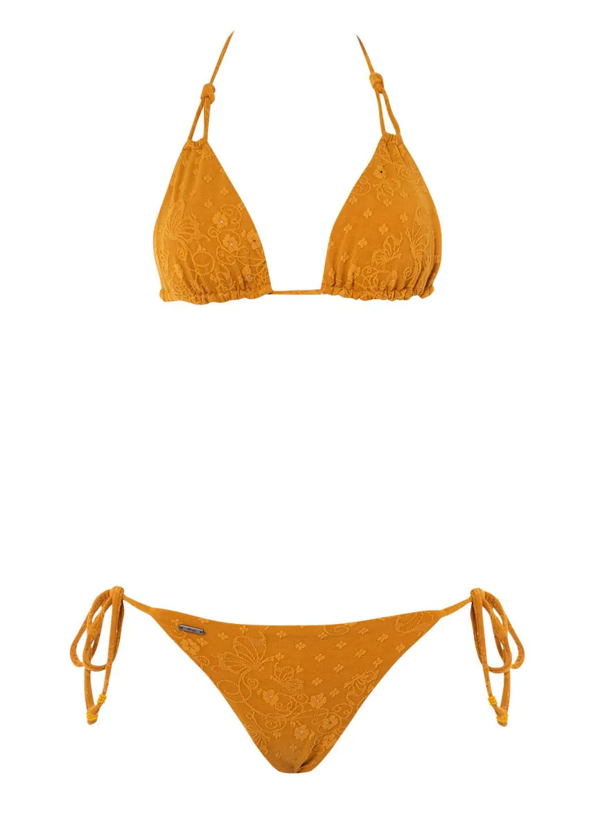 Maaji Caramel Brown Nyla Sliding Triangle Bikini Top Maaji