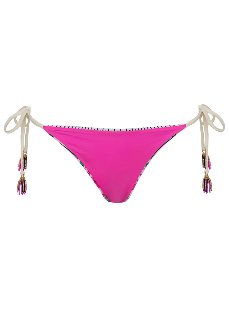 Maaji Cerise Bouquet Sunning Low Rise Tie Side Bikini Bottom Maaji