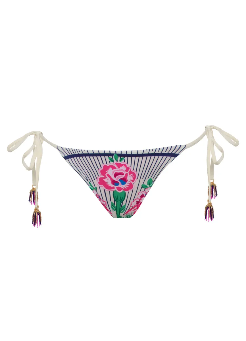 Maaji Cerise Bouquet Sunning Low Rise Tie Side Bikini Bottom Maaji