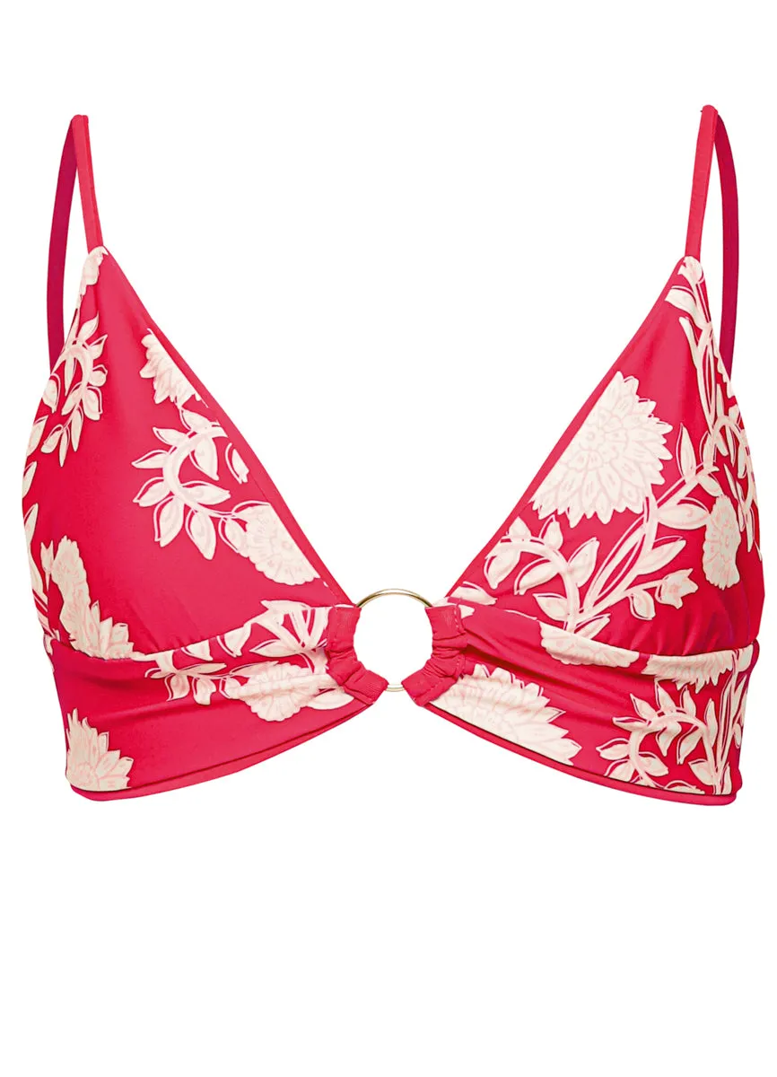 Maaji Cherry Crush Shine  Long Line Triangle Bikini Top Maaji