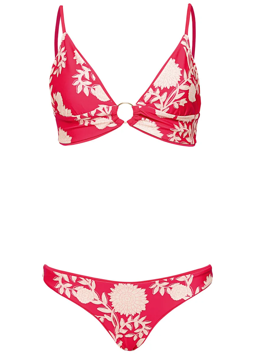 Maaji Cherry Crush Shine  Long Line Triangle Bikini Top Maaji