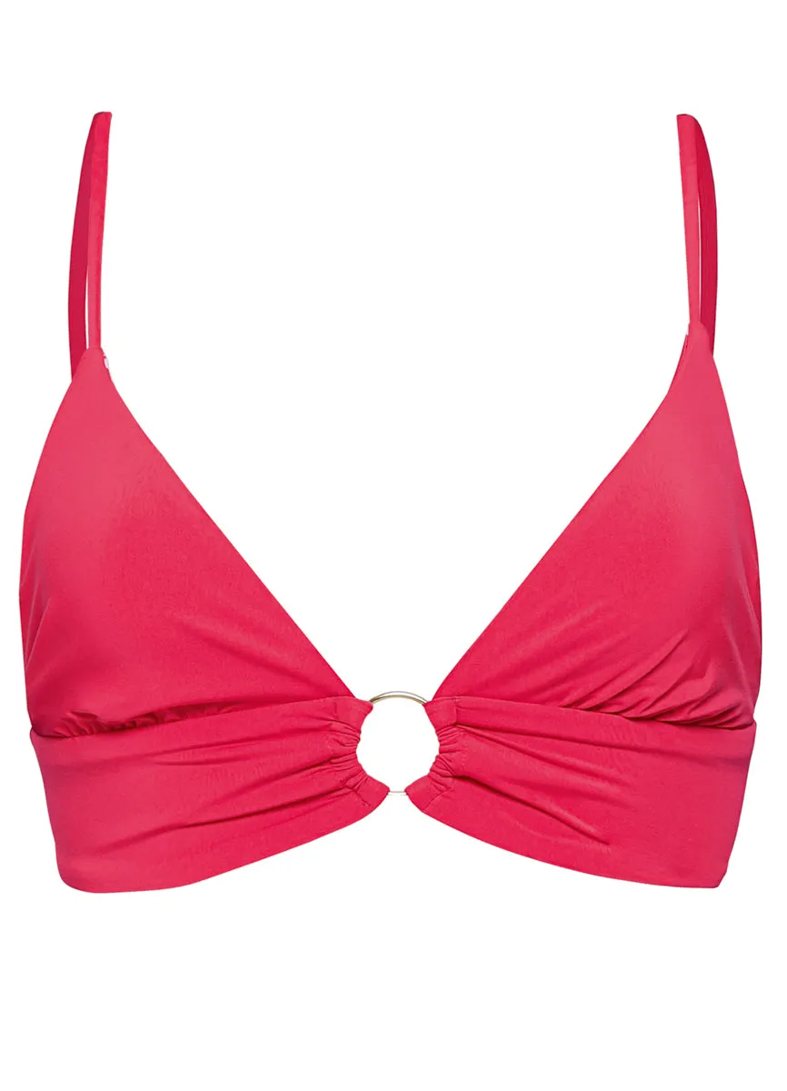Maaji Cherry Crush Shine  Long Line Triangle Bikini Top Maaji