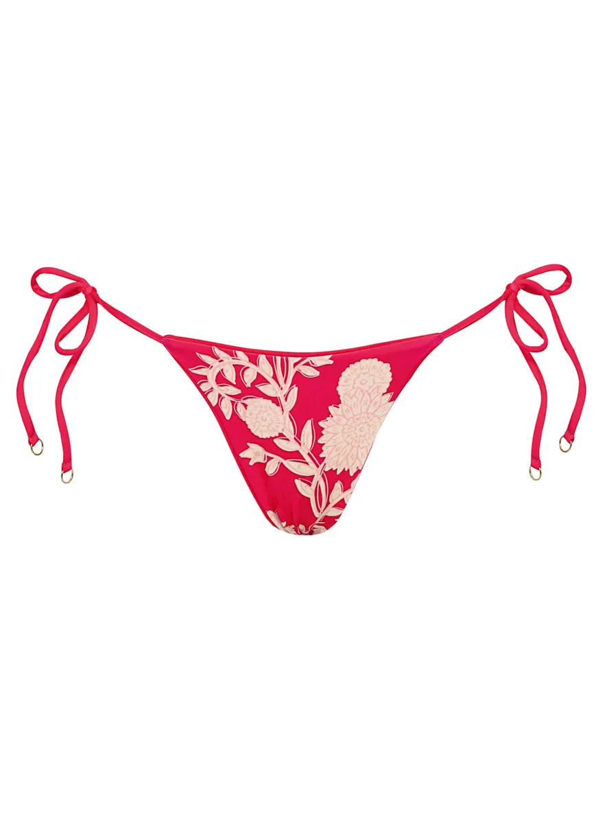 Maaji Cherry Crush Sunflash  Low Rise Tie Side Bikini Bottom Maaji