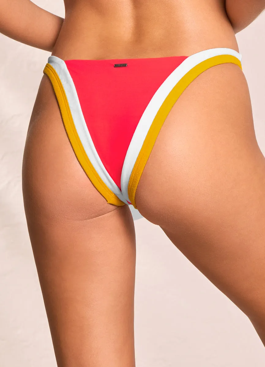 Maaji Cherry Red Trinity Double V Bikini Bottom Maaji