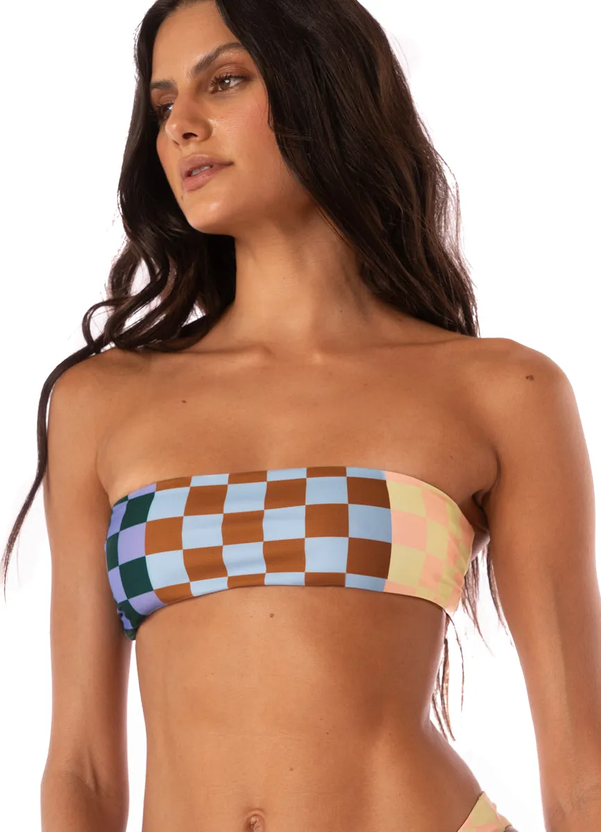 Maaji Chess Amalie Strapless Bandeau Bikini Top Maaji