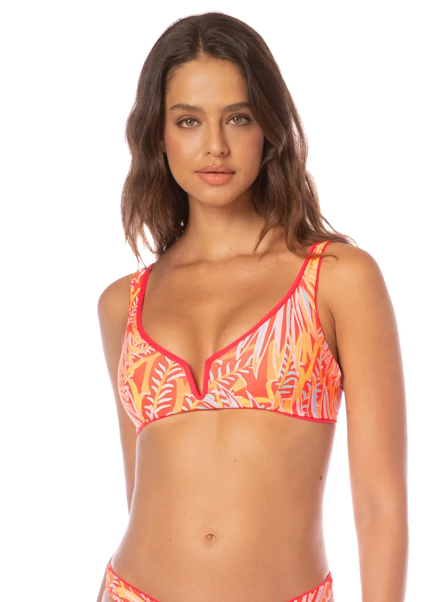 Maaji Coral Crush Victoria V Wire Bralette Bikini Top Maaji