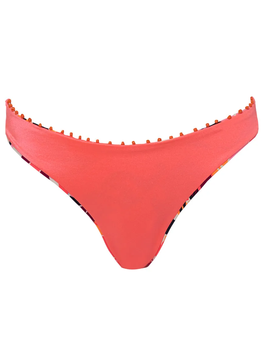 Maaji Coral Leafy Sublimity Regular Rise Classic Bikini Bottom Maaji