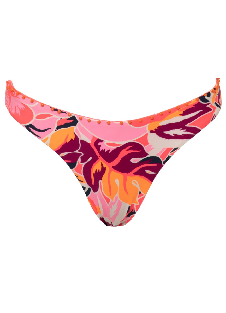 Maaji Coral Leafy Sublimity Regular Rise Classic Bikini Bottom Maaji