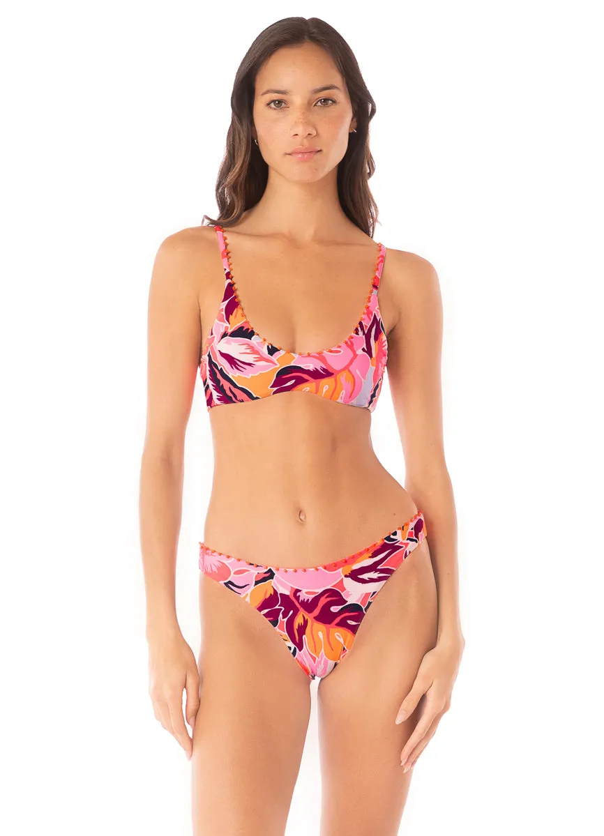 Maaji Coral Leafy Sublimity Regular Rise Classic Bikini Bottom Maaji