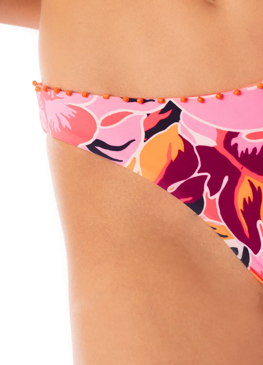 Maaji Coral Leafy Sublimity Regular Rise Classic Bikini Bottom Maaji