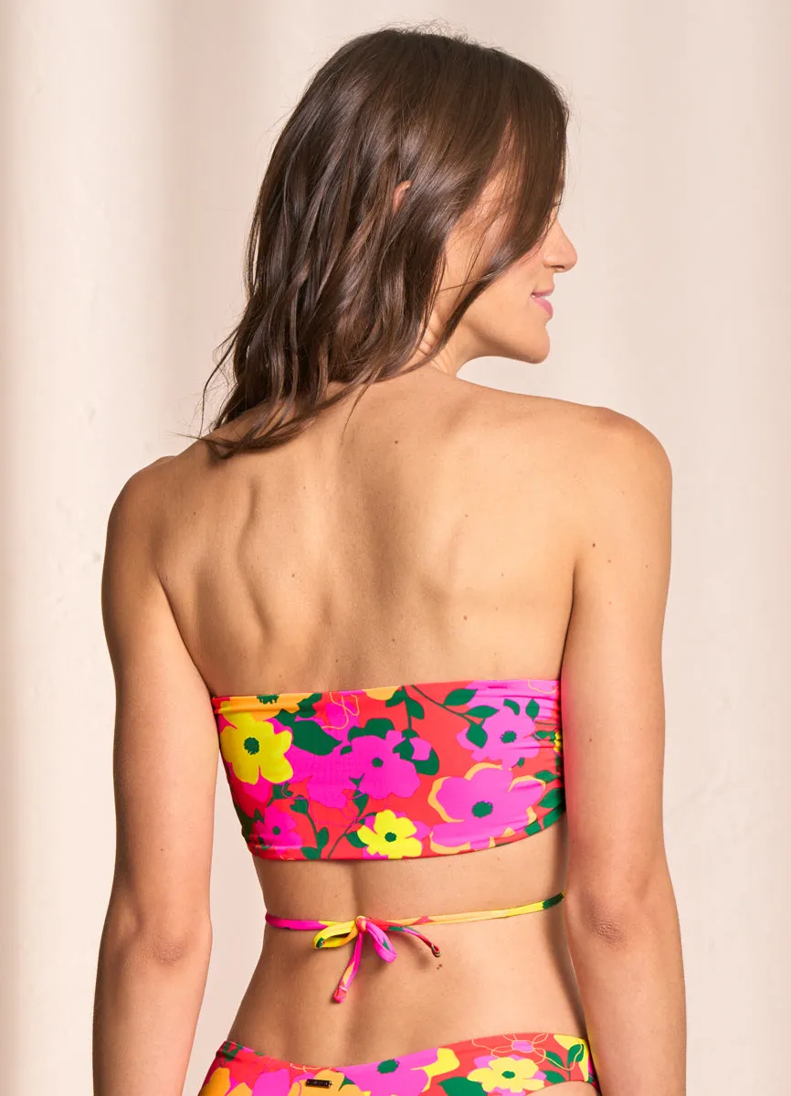 Maaji Crayonflower Key Strapless Bandeau Bikini Top Maaji