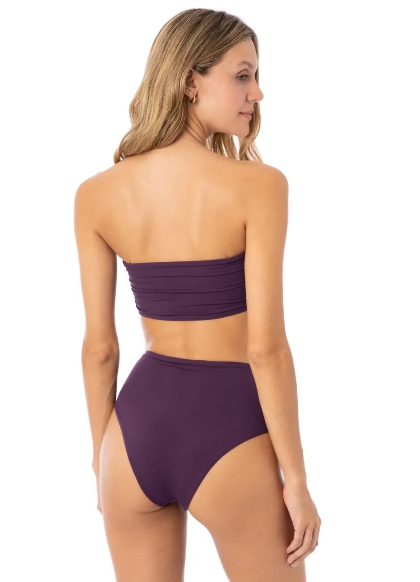 Maaji Dark Grape Bandy Strapless Bandeau Bikini Top Maaji