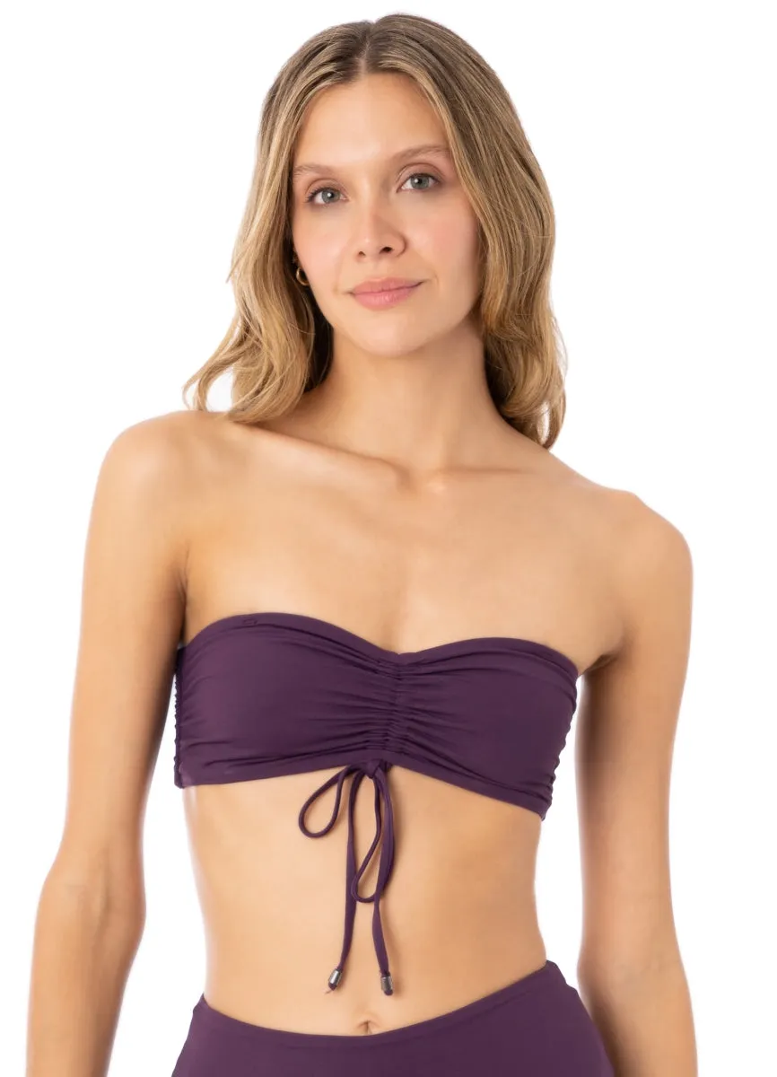 Maaji Dark Grape Bandy Strapless Bandeau Bikini Top Maaji
