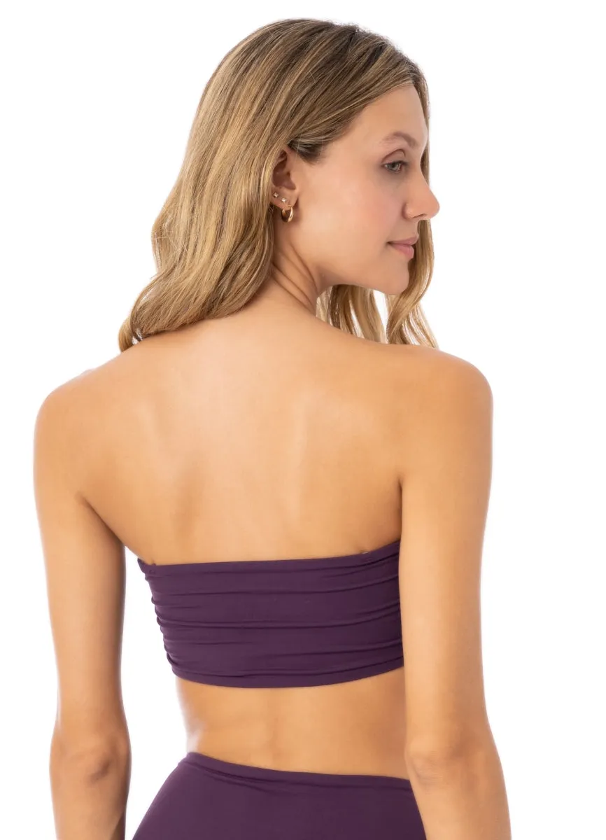 Maaji Dark Grape Bandy Strapless Bandeau Bikini Top Maaji