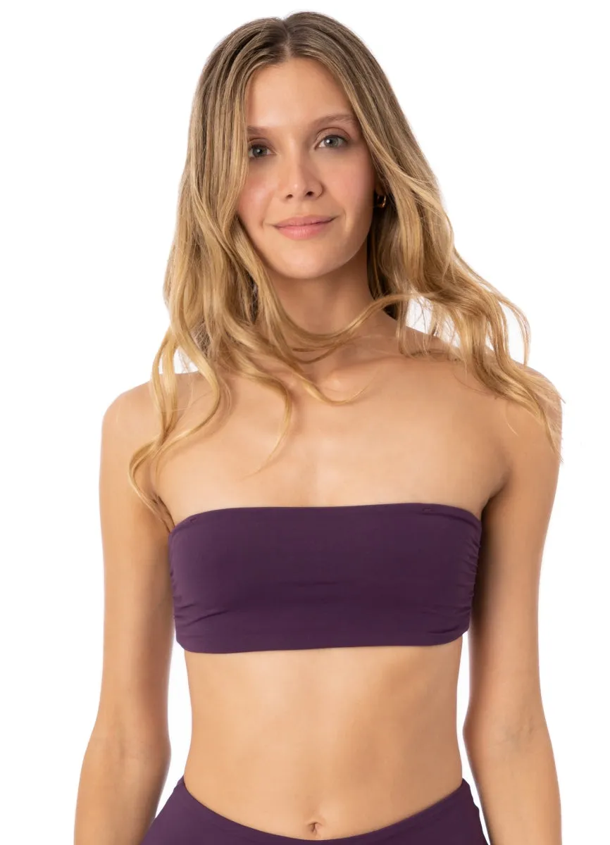 Maaji Dark Grape Bandy Strapless Bandeau Bikini Top Maaji