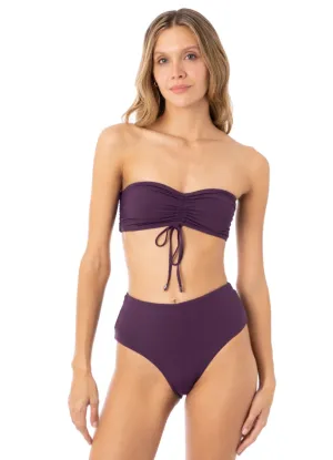 Maaji Dark Grape Bandy Strapless Bandeau Bikini Top Maaji