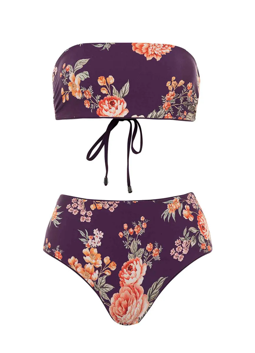 Maaji Dark Grape Bandy Strapless Bandeau Bikini Top Maaji