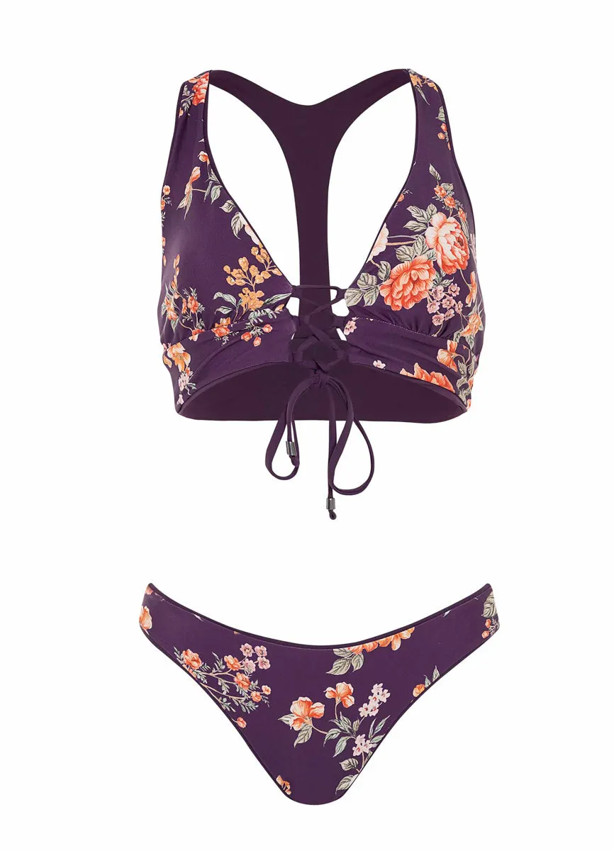 Maaji Dark Grape Yasmina Long Line Triangle Bikini Top Maaji