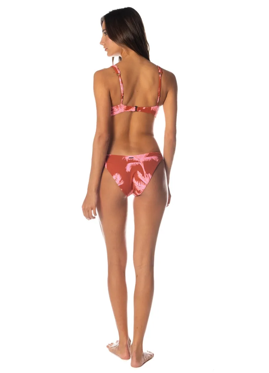 Maaji Darkred Palms Victory Classic Bralette Bikini Top Maaji