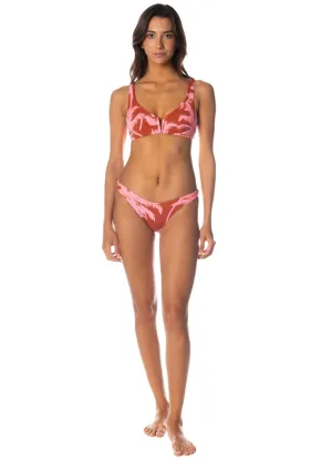 Maaji Darkred Palms Victory Classic Bralette Bikini Top Maaji