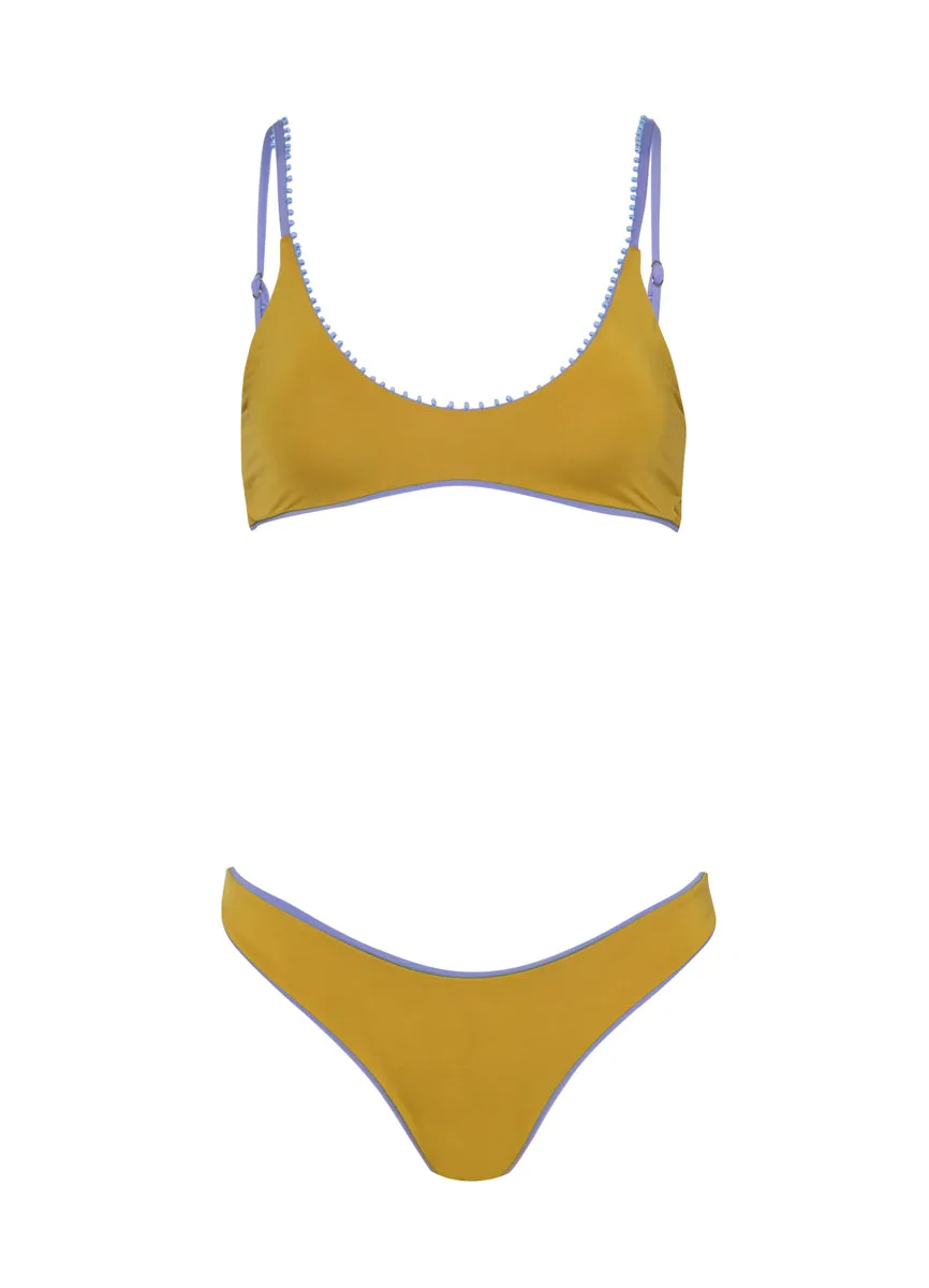 Maaji Deep Periwinkle Flirt Low Rise Thin Side  Bikini Bottom Maaji