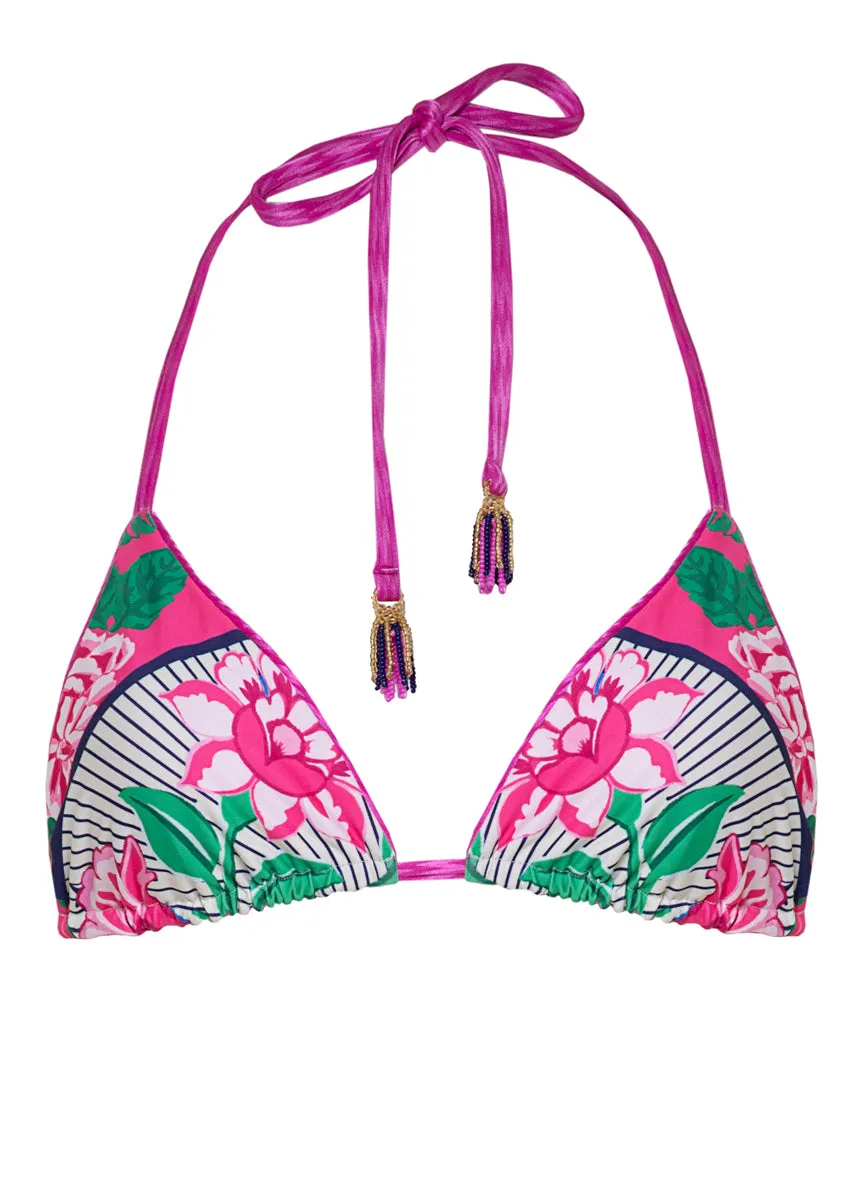 Maaji Deep Pink Balmy Sliding Triangle Bikini Top Maaji