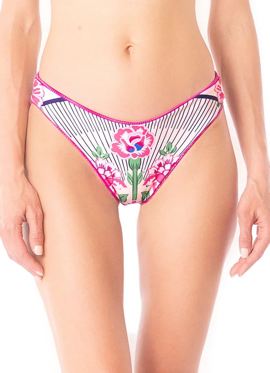 Maaji Deep Pink Sublimity Regular Rise Classic Bikini Bottom Maaji