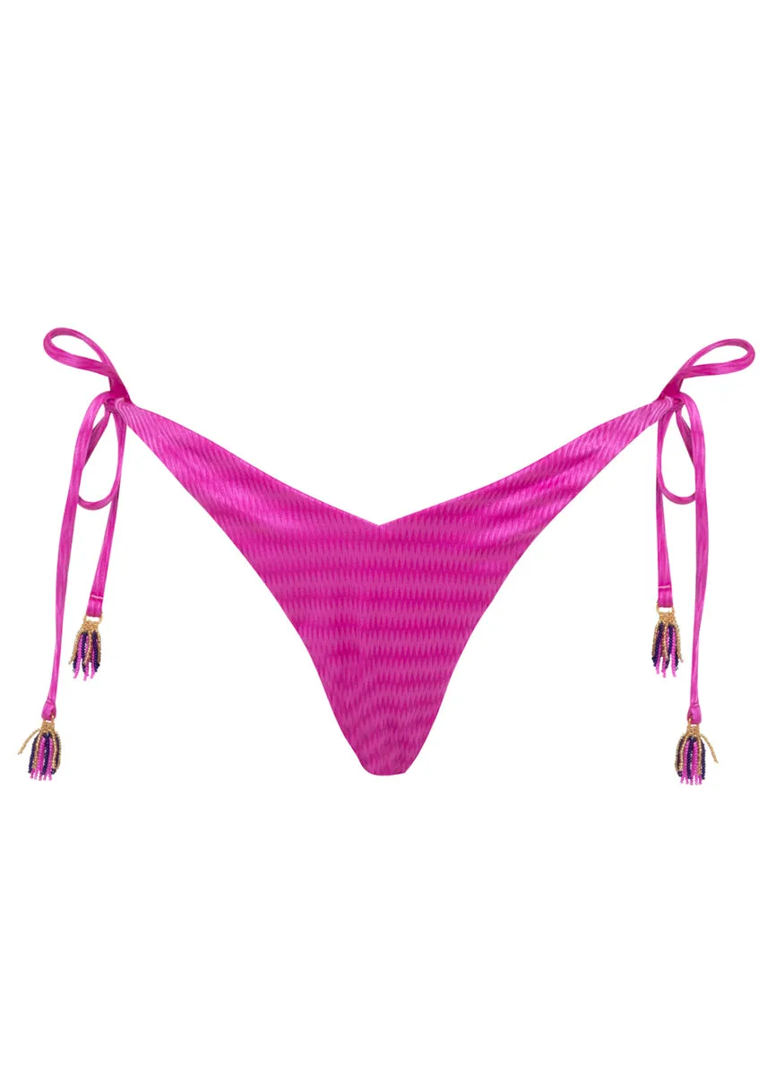 Maaji Deep Pink Sunseeker Regular Rise Tie Side Bikini Bottom Maaji