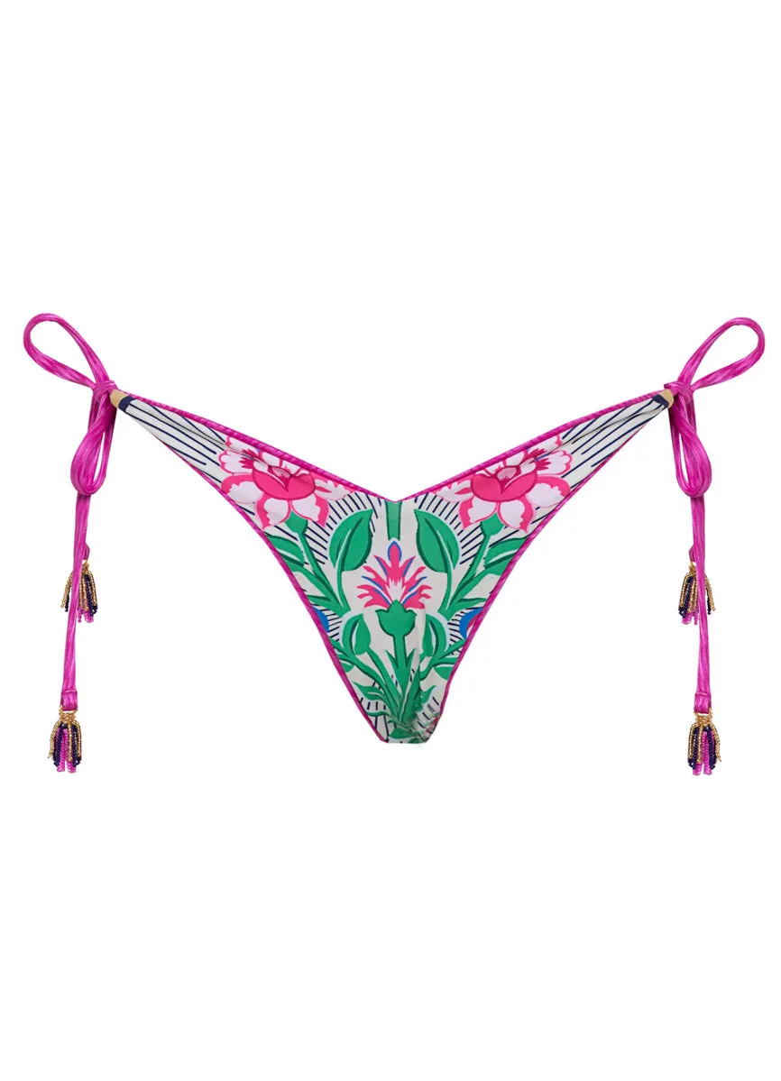 Maaji Deep Pink Sunseeker Regular Rise Tie Side Bikini Bottom Maaji