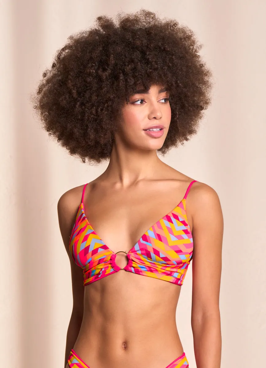 Maaji Dragon Fruit Shine Long Line Triangle Bikini Top Maaji