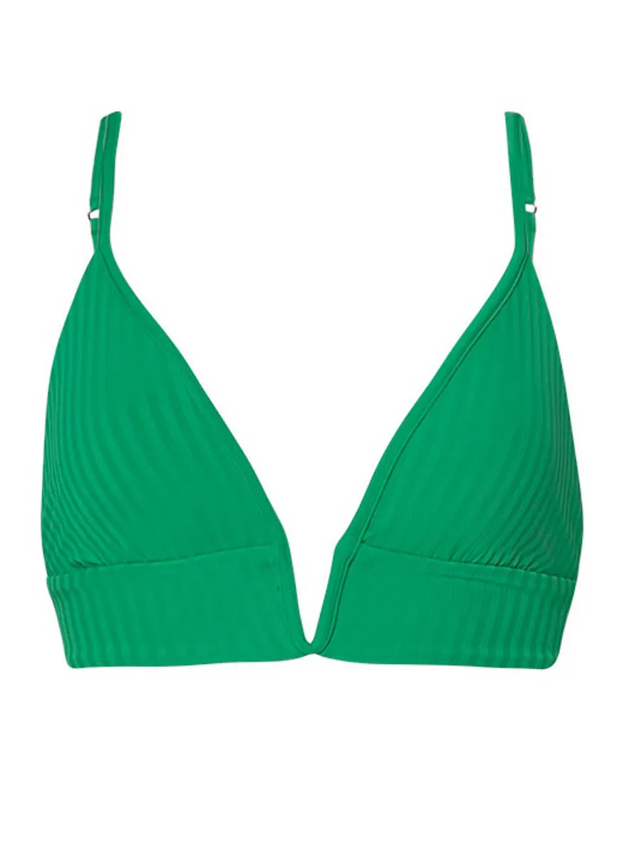 Maaji Enchanting Emerald Parade Long Line Triangle Bikini Top Maaji