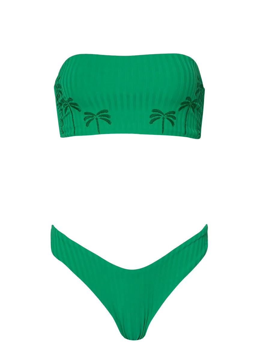 Maaji Enchanting Emerald Splendour Regular Rise Thin Side Bikini Bottom Maaji